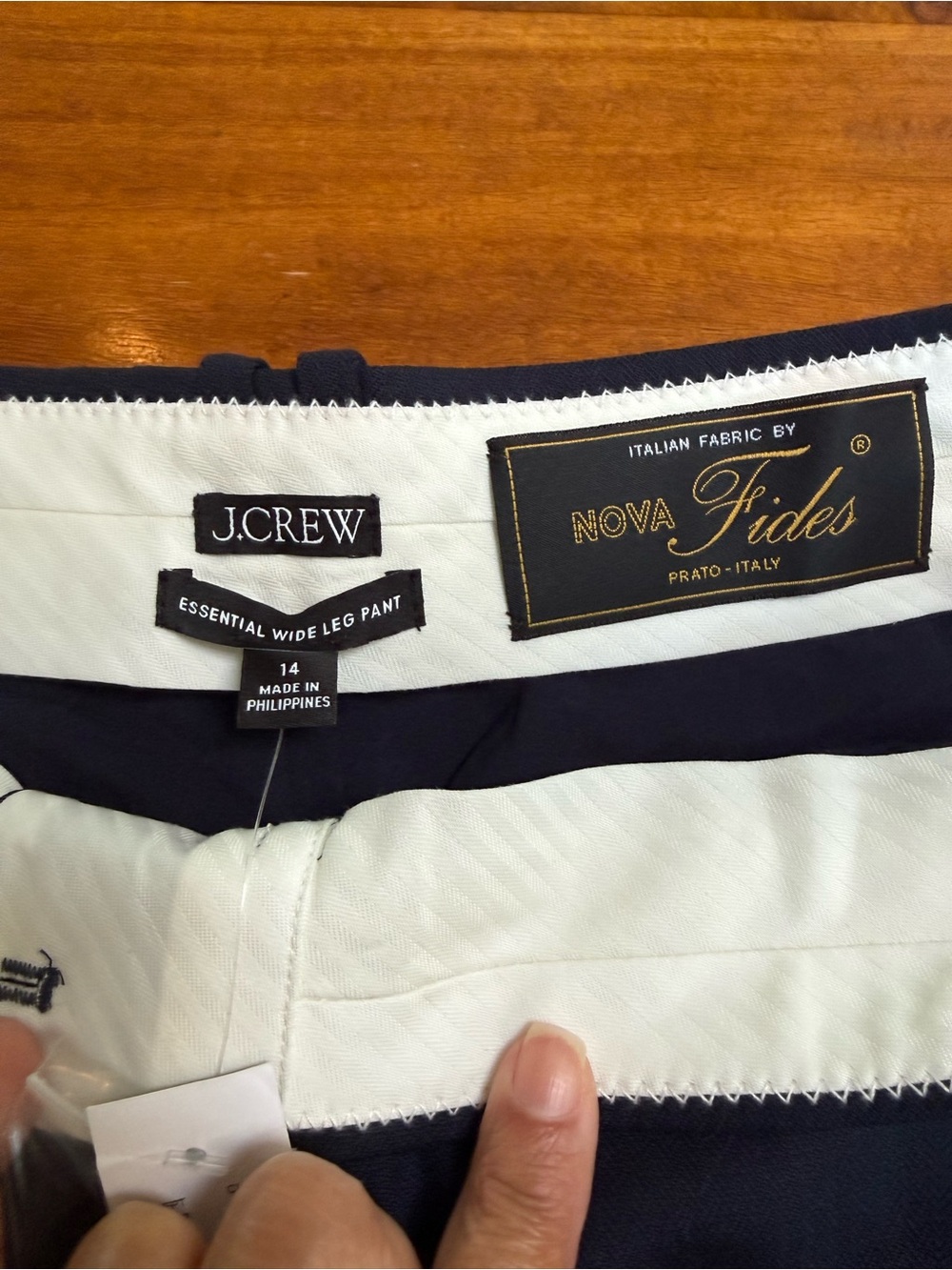 J.Crew Navy and White Essential Wide Leg Pant - Women